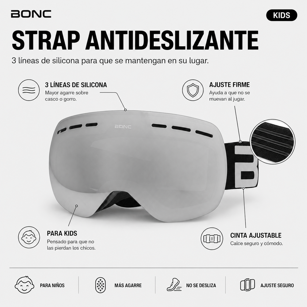 Strap antideslizante antiparras kids BONC